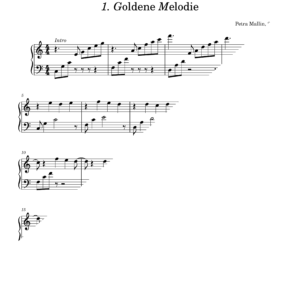 Harfennoten, Sheetmusic Harp, Goldene Melodie Petra Mallin